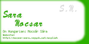 sara mocsar business card