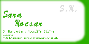 sara mocsar business card